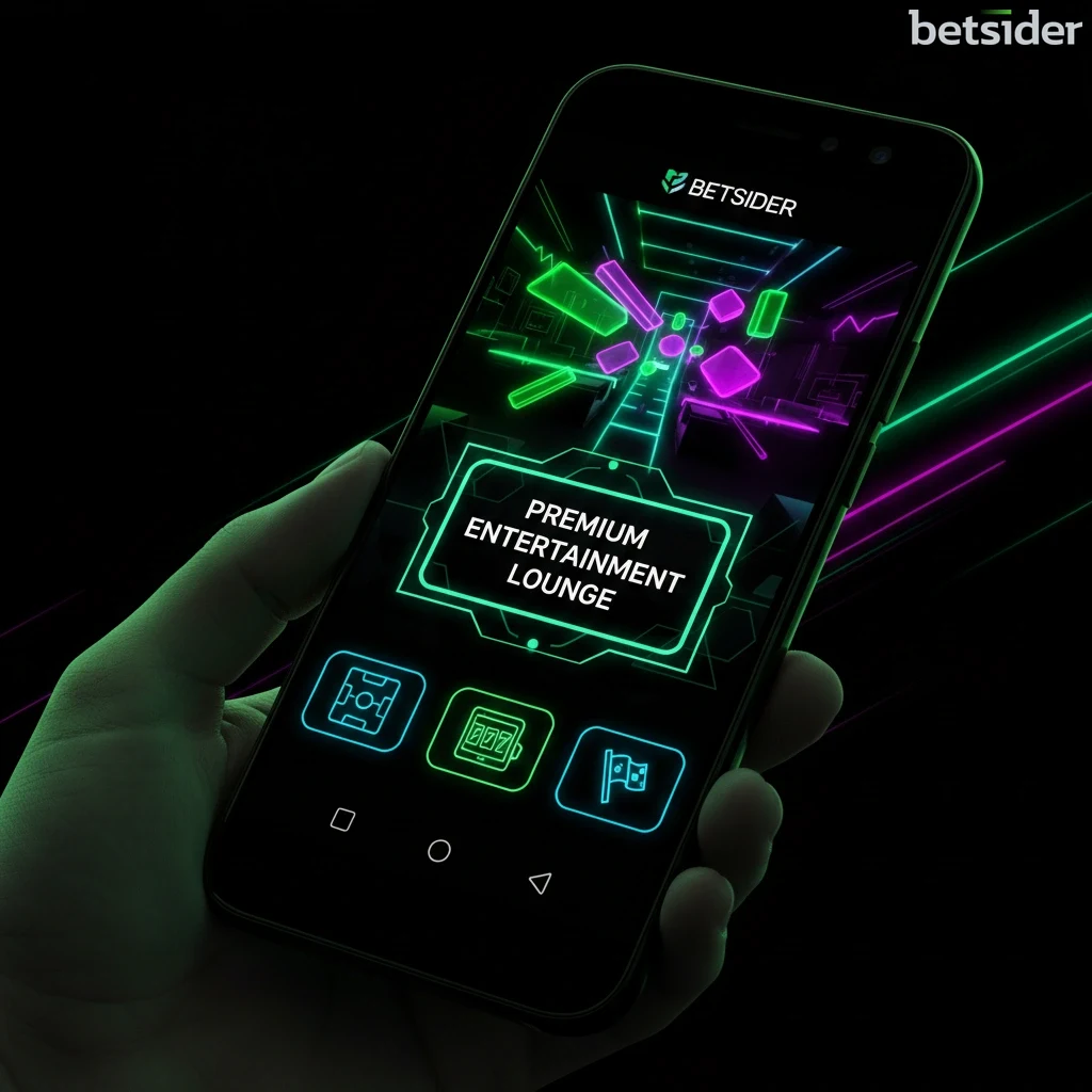 The Betsider Android app running a slot game on a modern smartphone