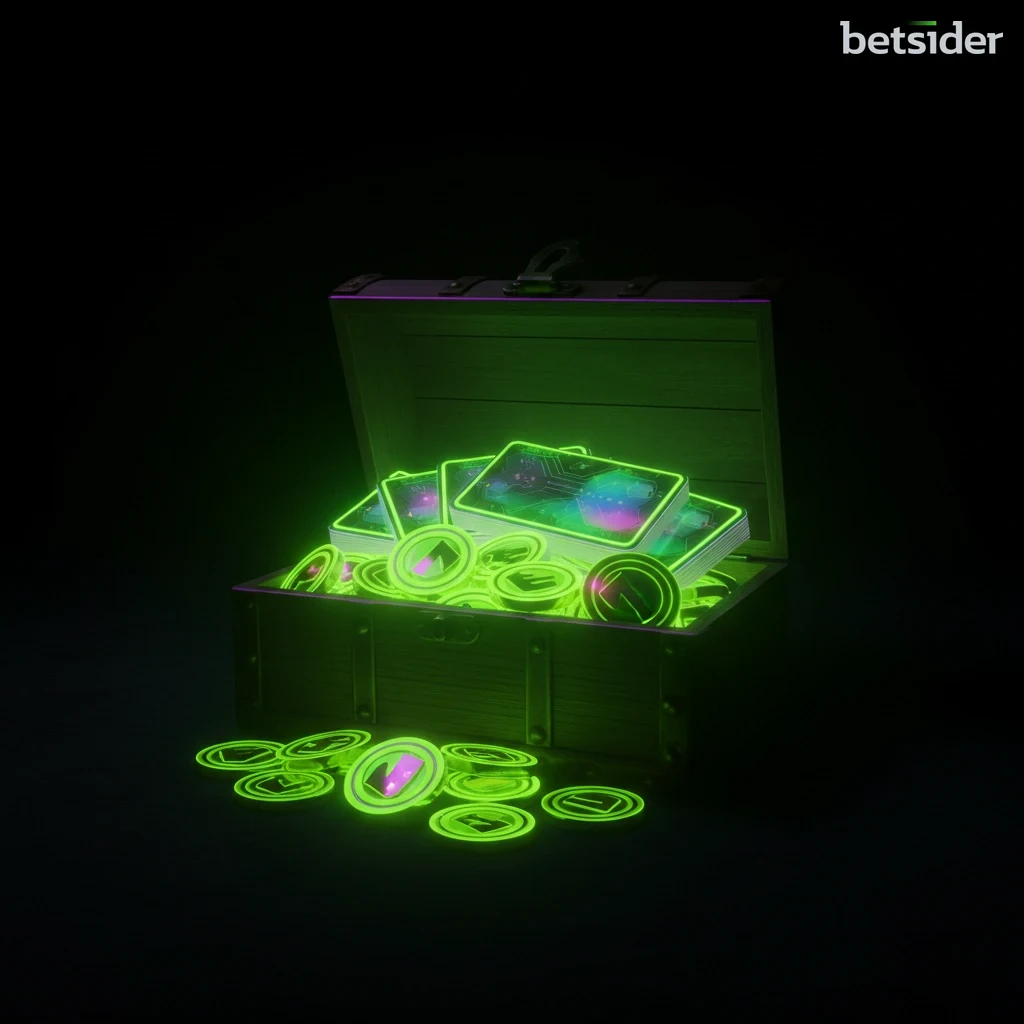 A slot reel showing a Free Spins win with coins bursting from the screen at Betsider Casino.
