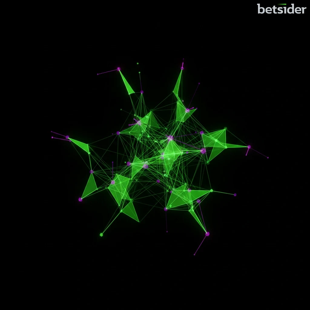 Betsider crypto payments network of glowing blockchain nodes