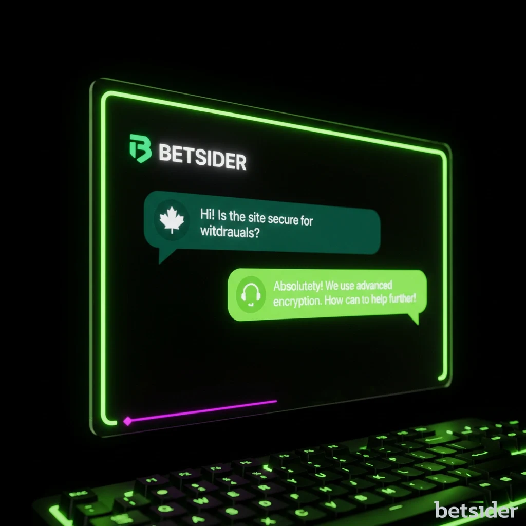 A player engaging with a Betsider support agent through the live chat interface on a desktop.