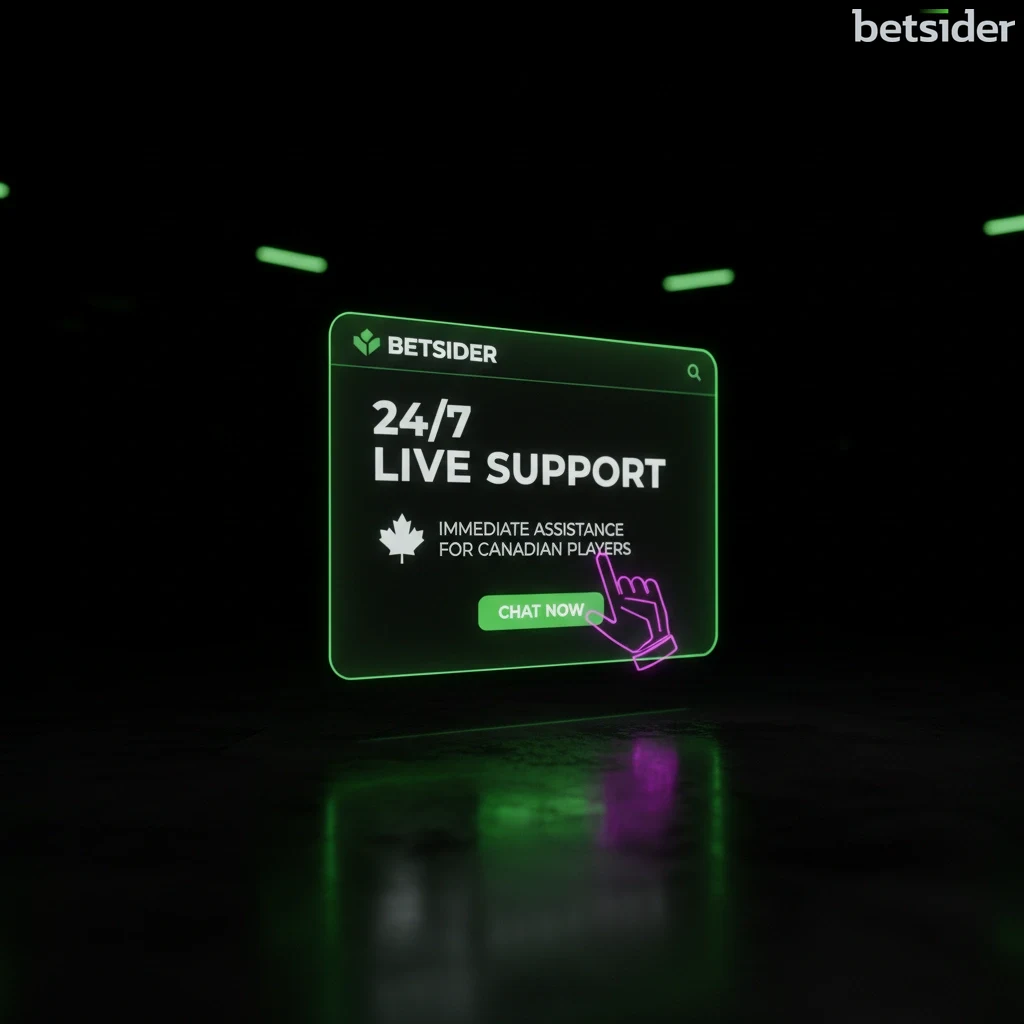 A player using the Betsider live chat window to reach a support agent in real time.