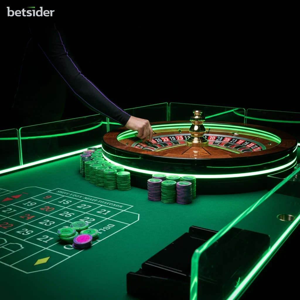 An elegant online baccarat table with cards laid out for the Player and Banker hands.