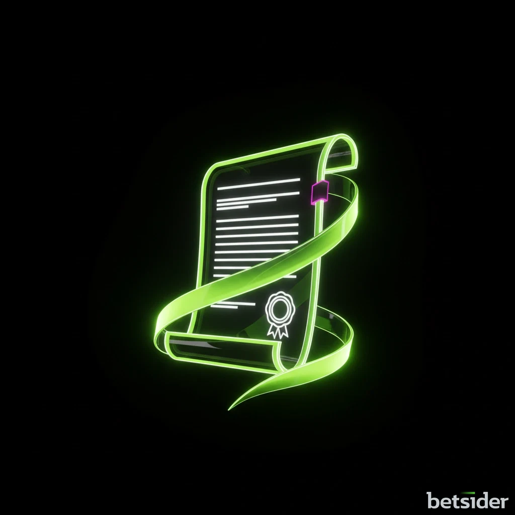 An official document showcasing the Betsider gaming license from a recognized regulatory authority.
