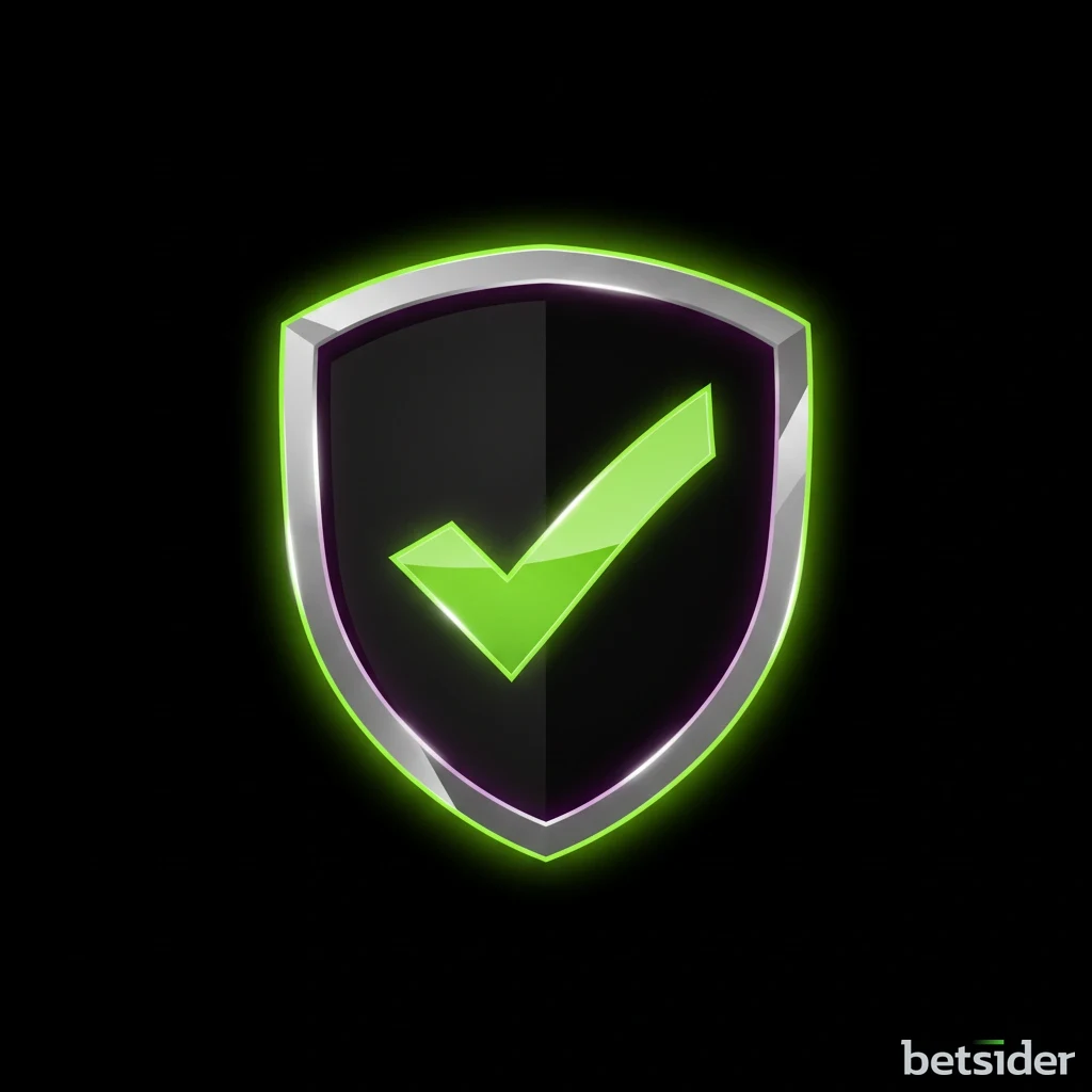 A shield with a checkmark symbolizing the Betsider license, security and legit status.