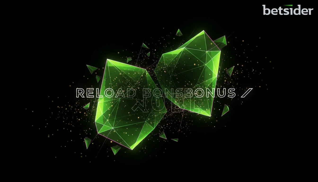 Betsider reload bonus banner with glowing purple and gold particle effects